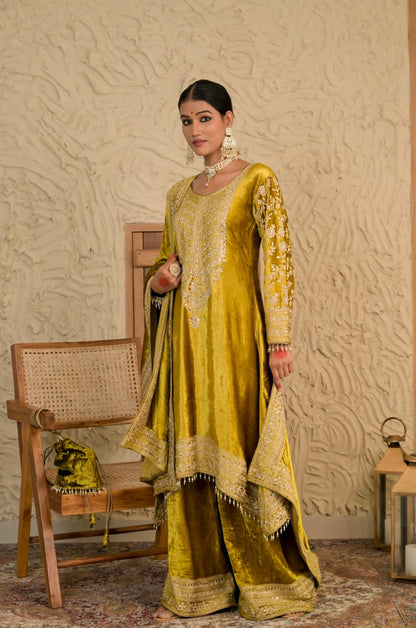 Timeless Yellow Velvet Suit – Noor Wedding Edit