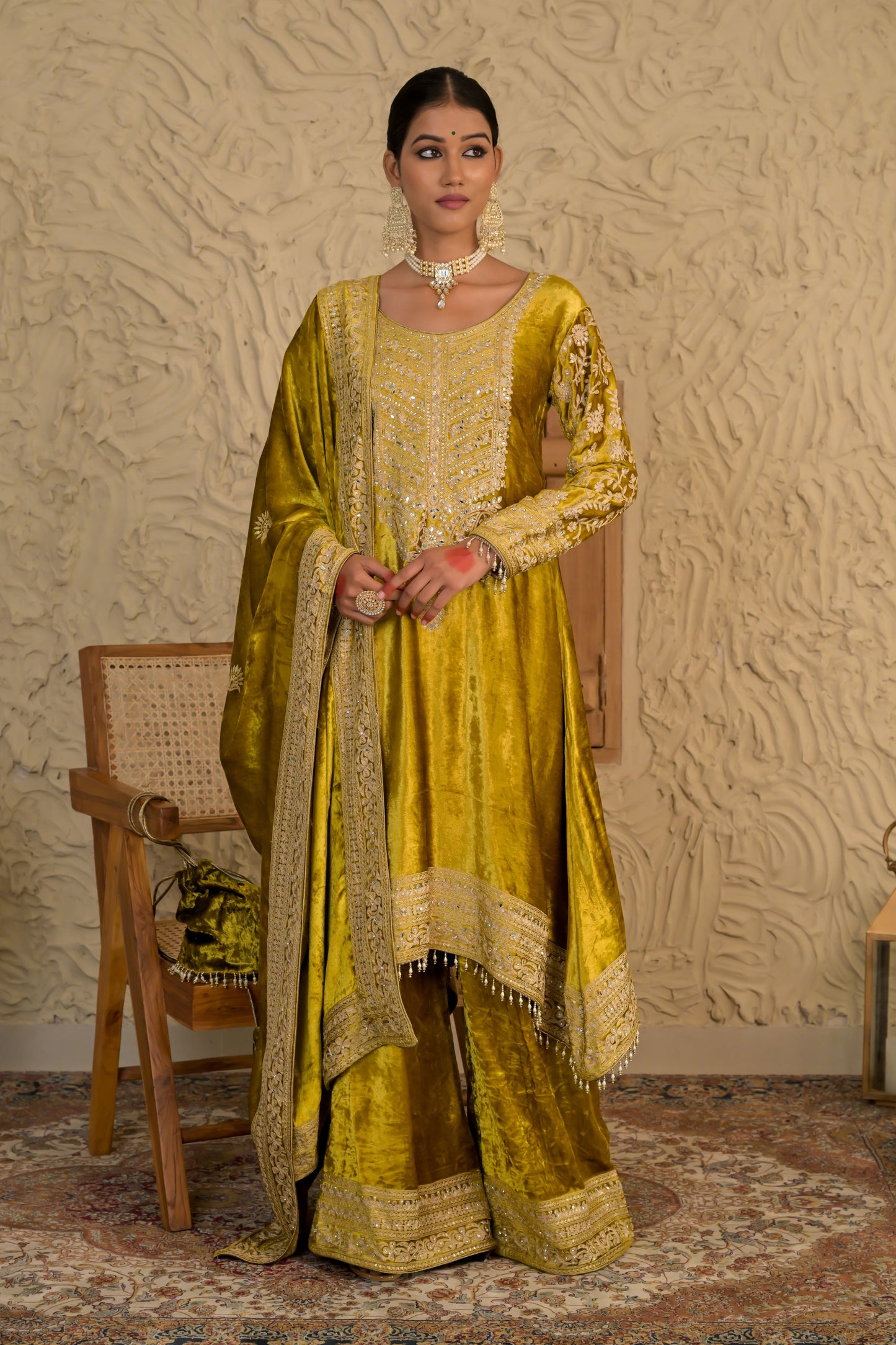 Timeless Yellow Velvet Suit – Noor Wedding Edit