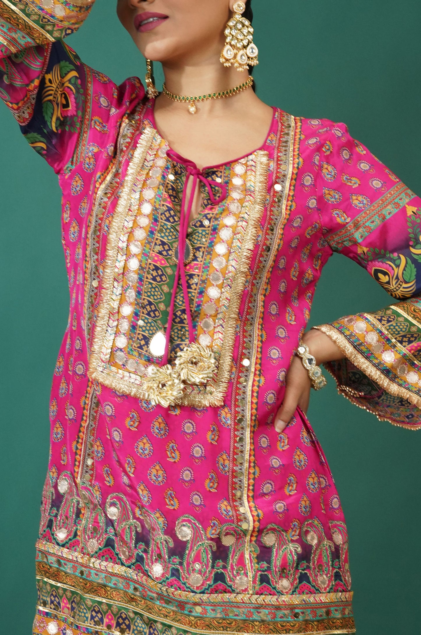 Stunning Baby Pink Festive Ensemble Sharara Suit Set : Sawara Collection