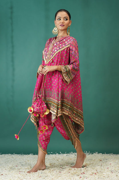 Stunning Baby Pink Short Anarkali with Tulip Pant : Sawara Collection