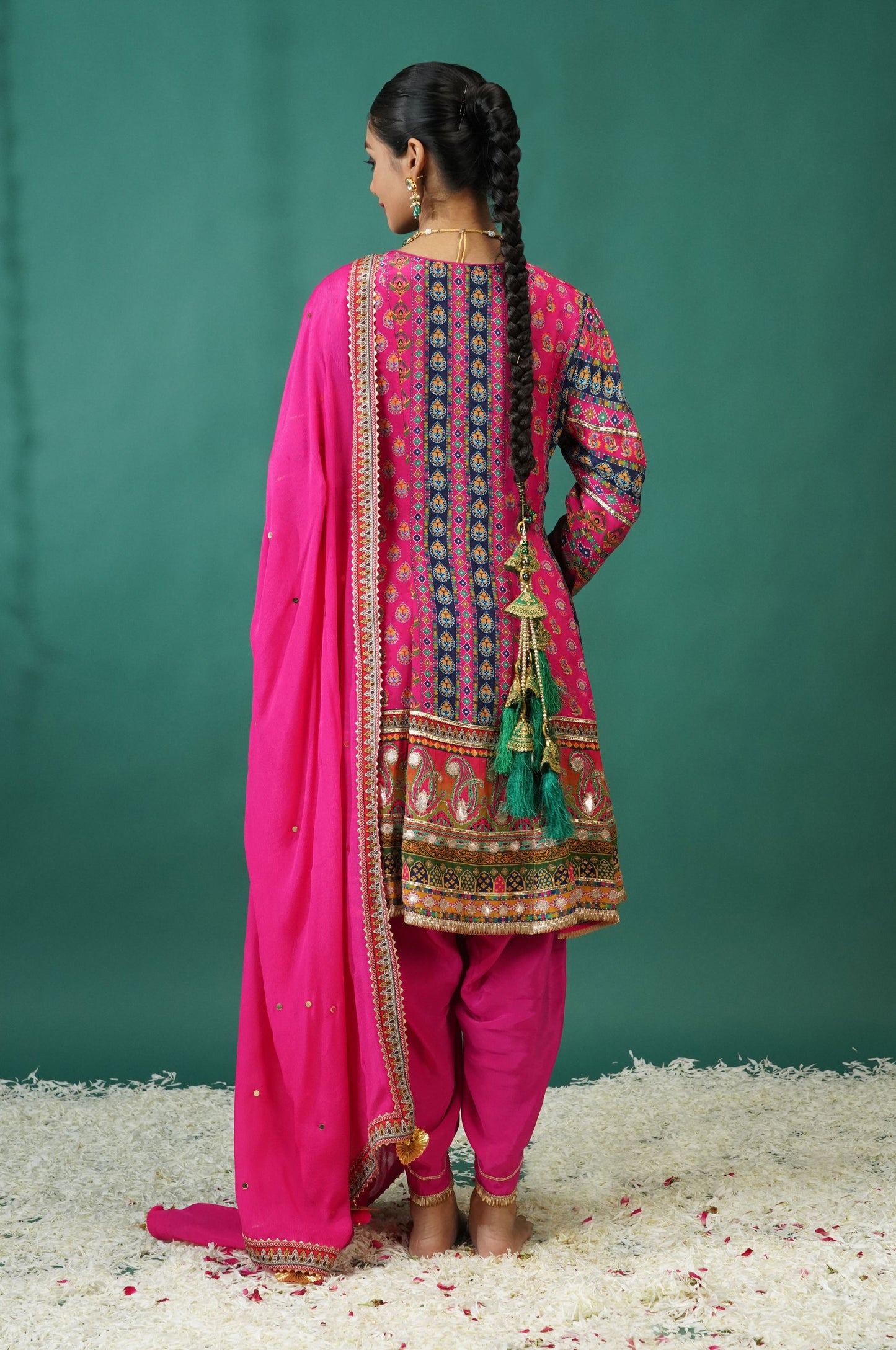 Stunning Baby Pink Short Anarkali with Dhoti Pant : Sawara Collection