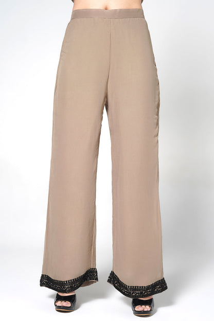 Black Georgette Kurta Set With Contrast White Embroidery And Matching Dupatta