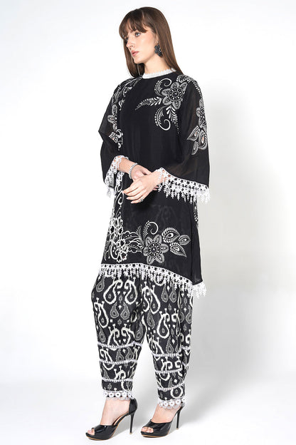 Daily Drama Black White Linen Designer Co-ord Set