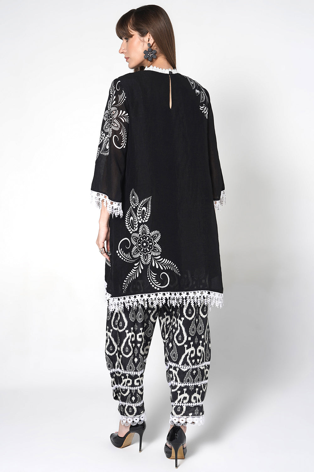 Daily Drama Black White Linen Designer Co-ord Set