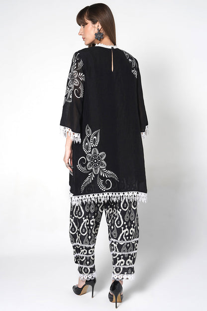 Daily Drama Black White Linen Designer Co-ord Set