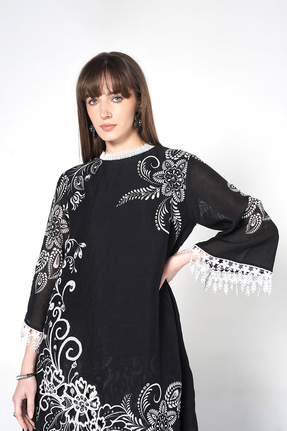 Daily Drama Black White Linen Designer Co-ord Set