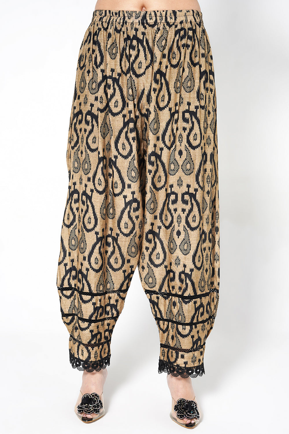 Daily Drama Brown Black Linen Printed Co-ord Set