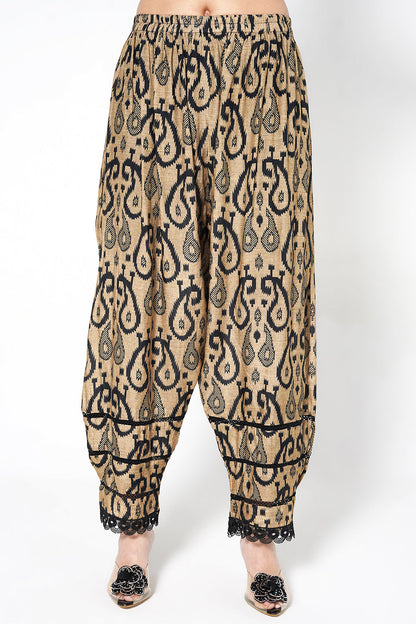 Daily Drama Brown Black Linen Printed Co-ord Set