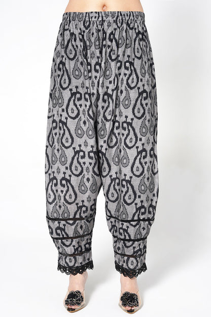 Daily Drama Grey Linen Designer Kurta Palazzo Set