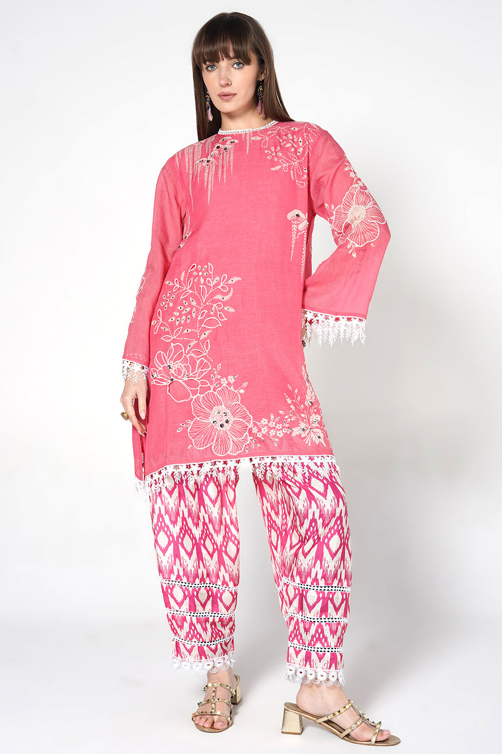 Daily Drama Rani Pink Linen Designer Co-Ord Set