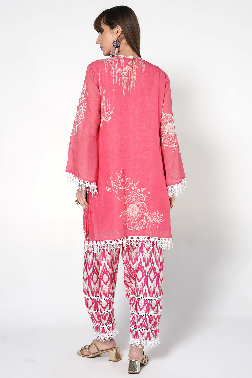 Daily Drama Rani Pink Linen Designer Co-Ord Set