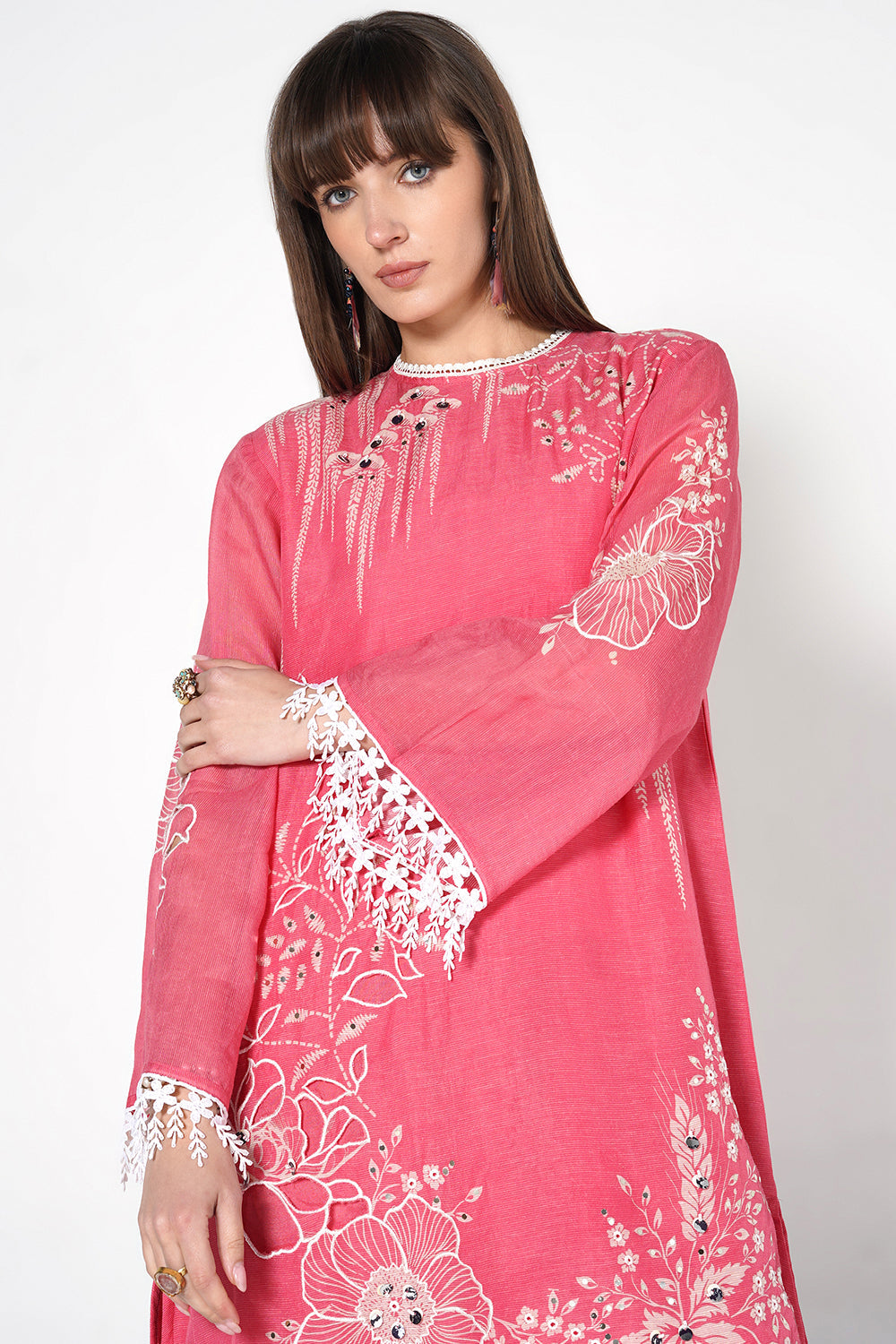Daily Drama Rani Pink Linen Designer Co-Ord Set