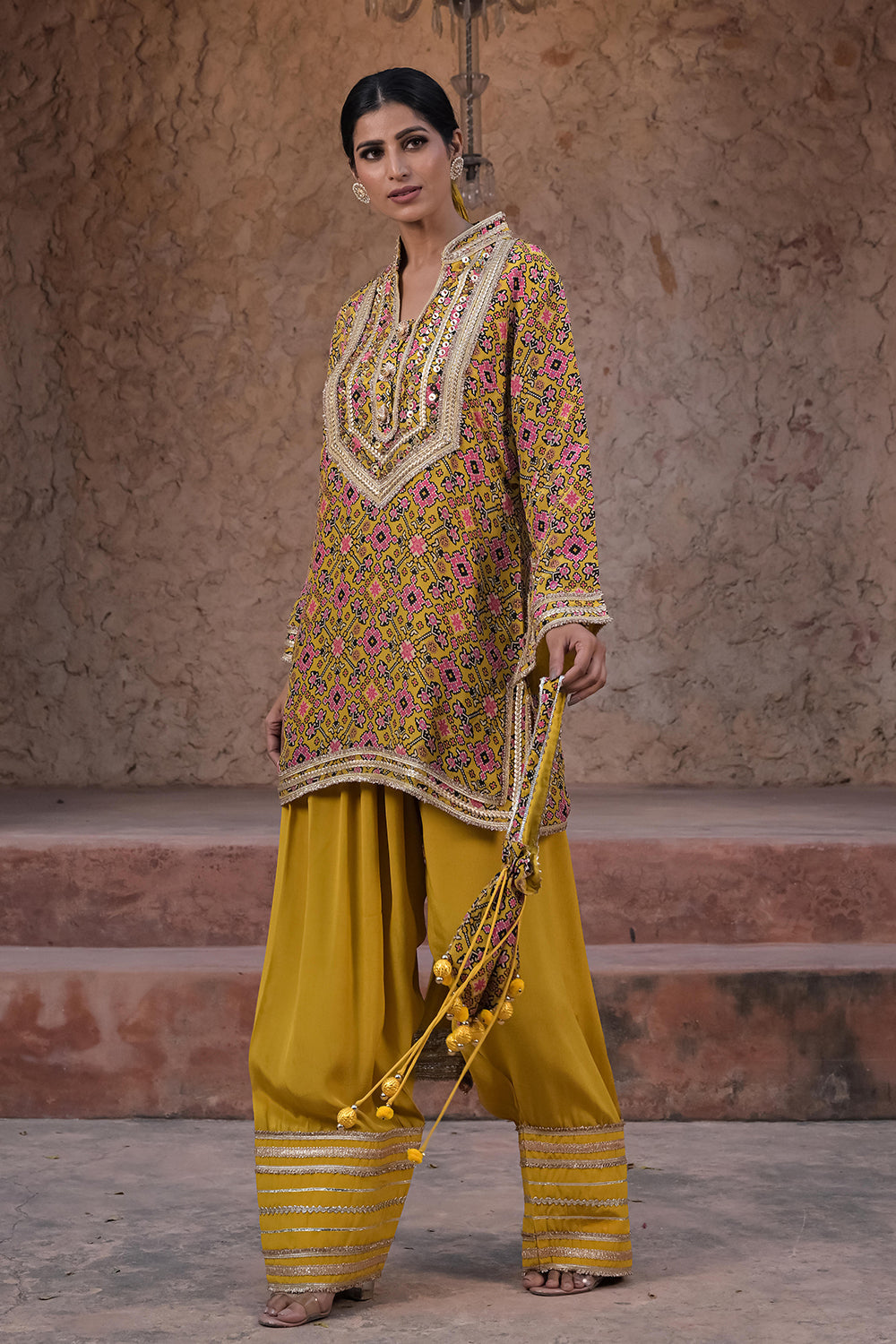 Mehandi Green Crepe Kurti Set Trendy Indian Festive Outfit