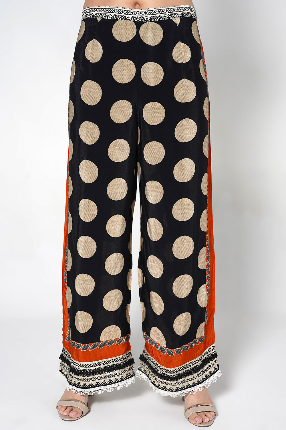 Mosaic Black Red Printed crepe Kurta Palazzo Festive Co-Ord