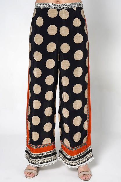 Mosaic Black Red Printed crepe Kurta Palazzo Festive Co-Ord