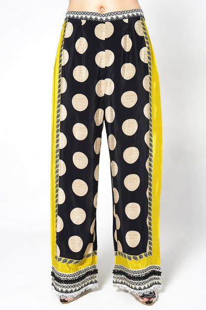 Mosaic Black Yellow Printed crepe Kurta Palazzo Statement Festive Co-Ord