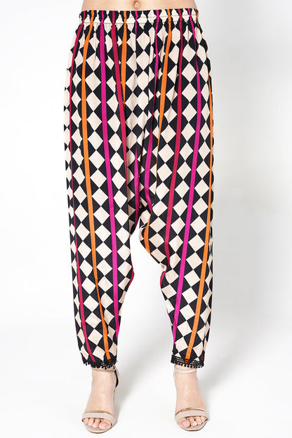 Mosaic Pink Orange Printed Designer Kaftan Kurta crepe Co-ord Set