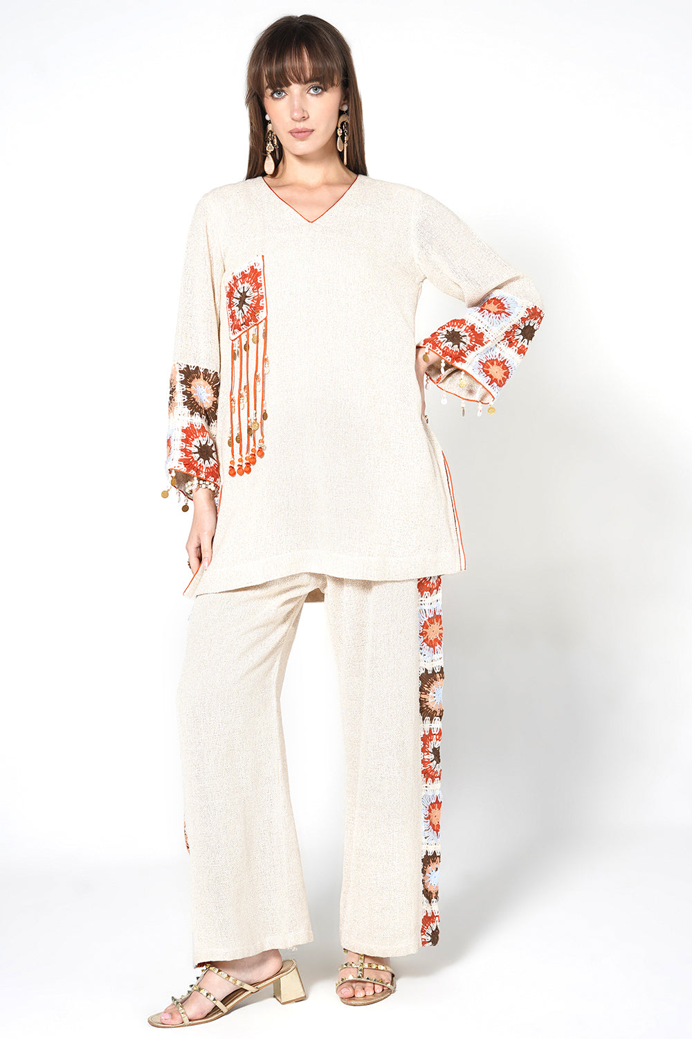 Resha Jute Fabric Artistic Designer Co-Ord Set Statement Detail Outfit