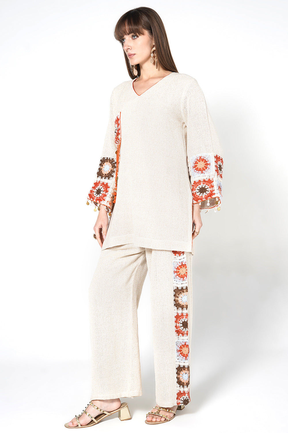 Resha Jute Fabric Artistic Designer Co-Ord Set Statement Detail Outfit