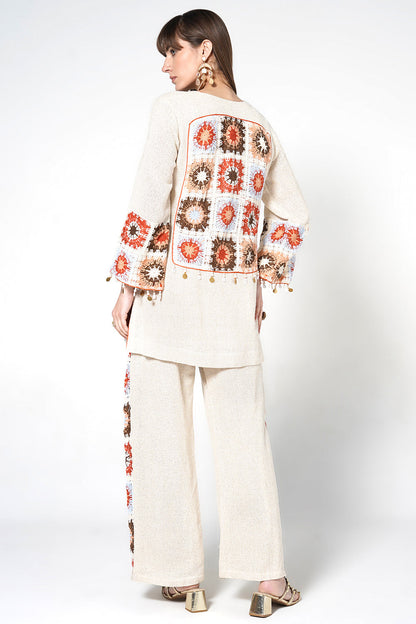 Resha Jute Fabric Artistic Designer Co-Ord Set Statement Detail Outfit