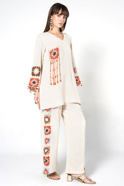 Resha Jute Fabric Artistic Designer Co-Ord Set Statement Detail Outfit