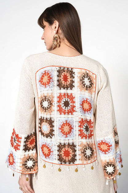 Resha Jute Fabric Artistic Designer Co-Ord Set Statement Detail Outfit