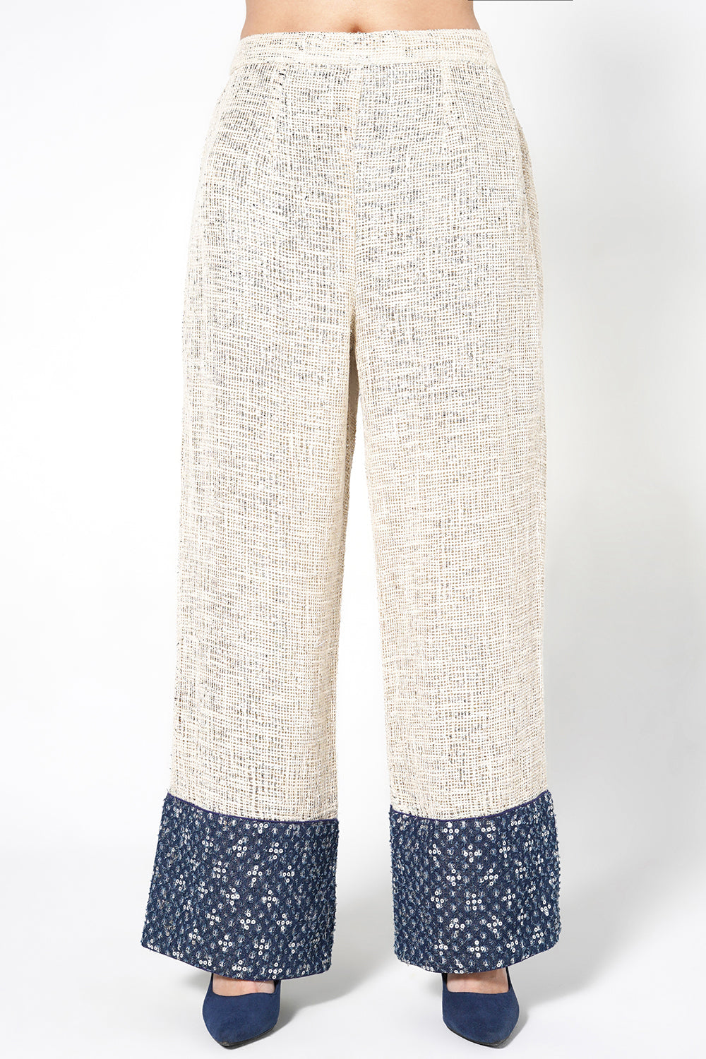 Resha Jute Fabric Designer Co-Ord Set Textured Shirt Palazzo Set