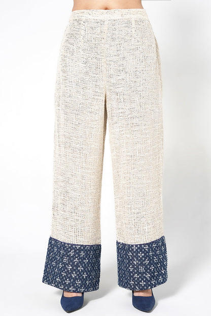 Resha Jute Fabric Designer Co-Ord Set Textured Shirt Palazzo Set