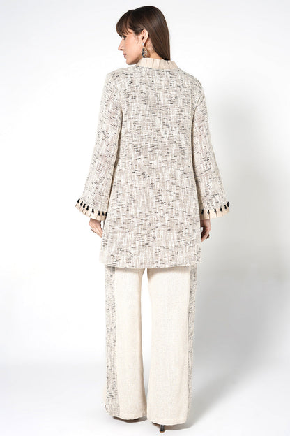 Resha Jute Fabric Embroidered Designer Co-Ord Set Elegant Kurta Palazzo