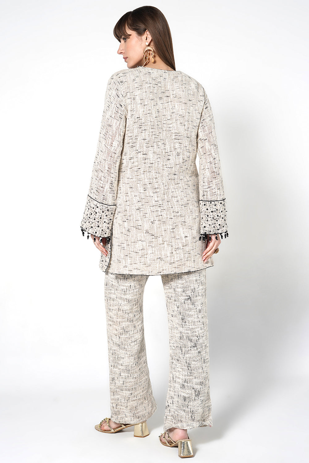 Resha Jute Fabric Minimal Designer Co-Ord Set Printed Detail Outfit