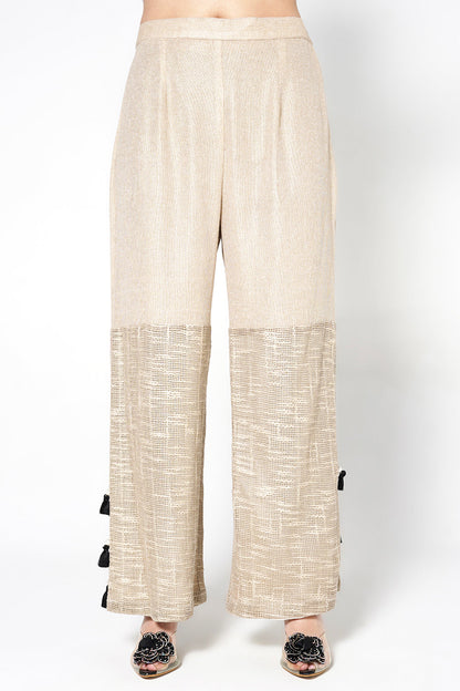 Resha Jute Fabric Statement Designer Co-Ord Set Tassel Detail Outfit