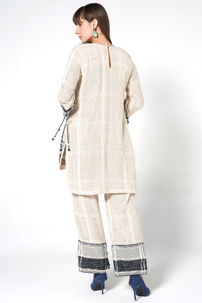 Resha Jute Fabric Textured Designer Co-Ord Set Tassel Detail Outfit
